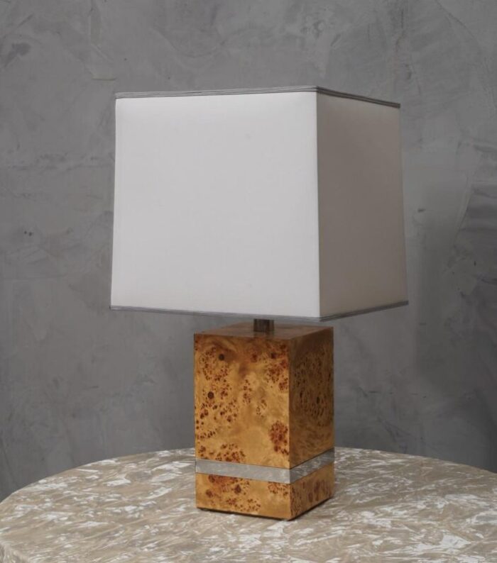 maple wood table lamp by tommaso barbi 1980s 0777