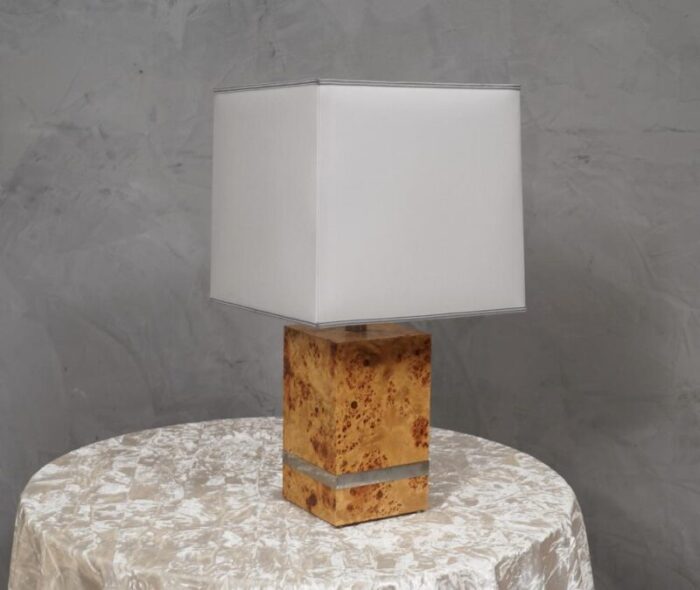 maple wood table lamp by tommaso barbi 1980s 3012