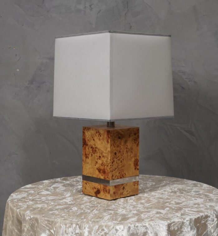 maple wood table lamp by tommaso barbi 1980s 3038