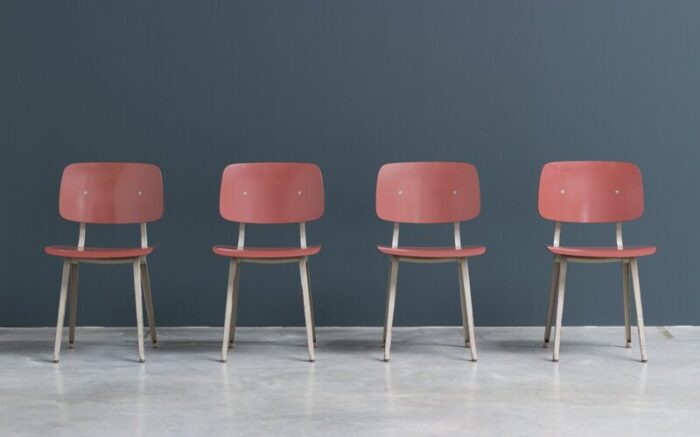 marron revolt chairs by friso kramer for ahrend de cirkel set of 4 4