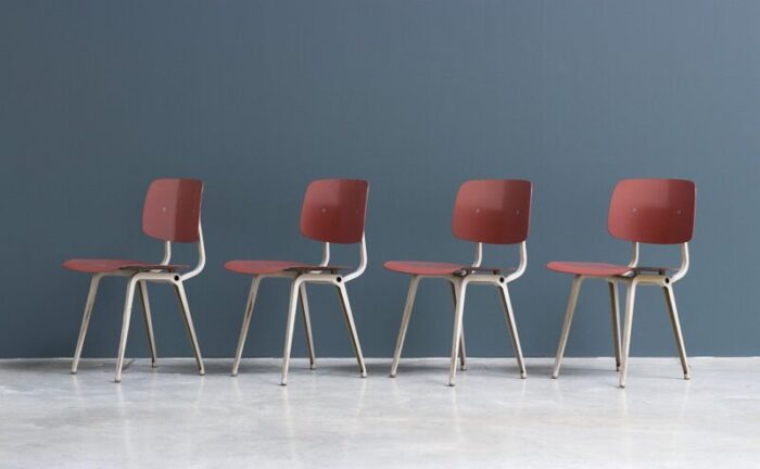 marron revolt chairs by friso kramer for ahrend de cirkel set of 4 6