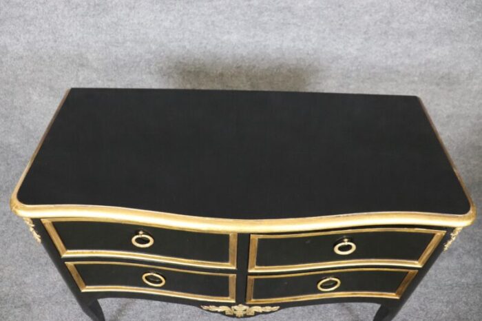 matched maison jansen style ebonized and gilded louis xv commodes a pair 2108