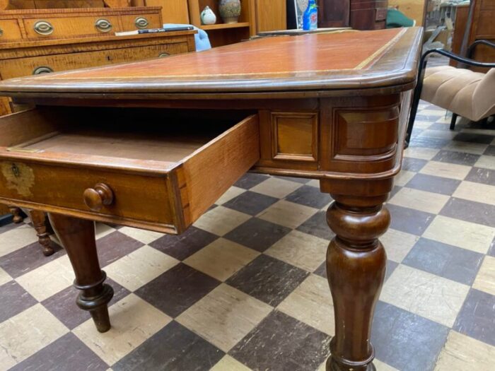 mid 19th century antique large mahogany writing desk 0259