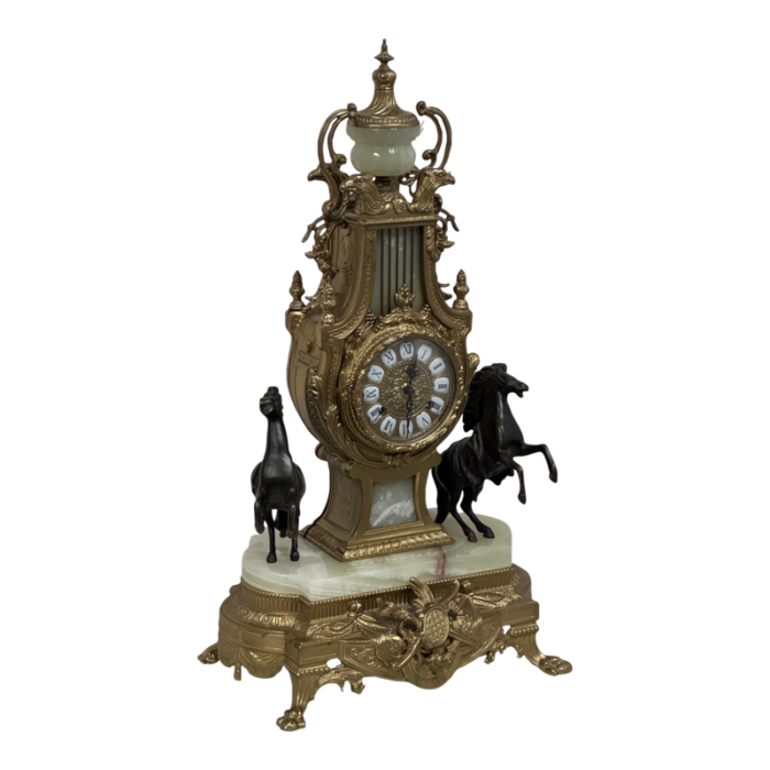 mid 19th century lanici italian figural mantle clock 6506