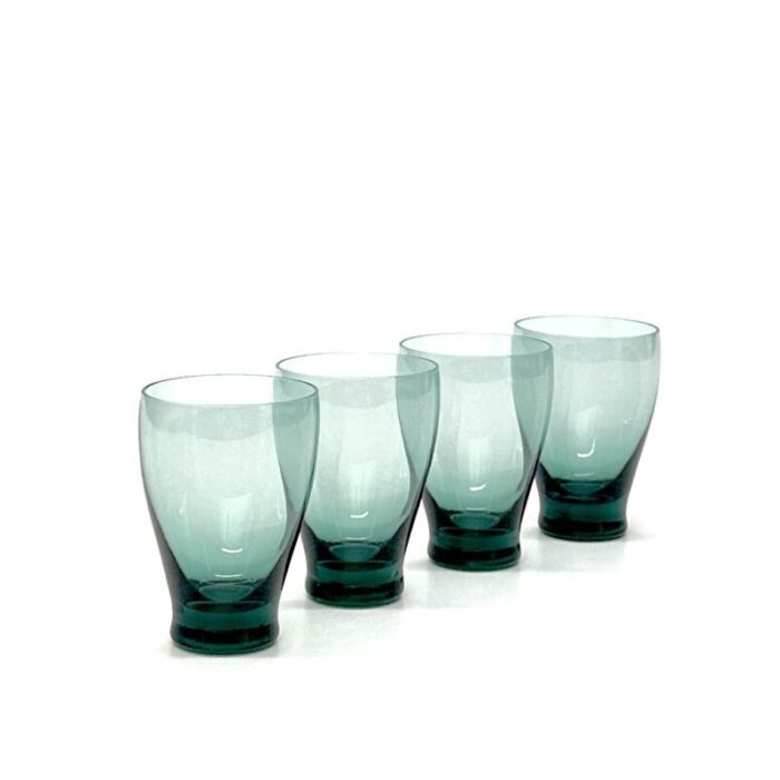 mid 20th century american modern by russel wright aqua glass tumblers set of 4 9503