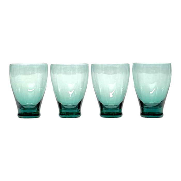 mid 20th century american modern by russel wright aqua glass tumblers set of 4 9504