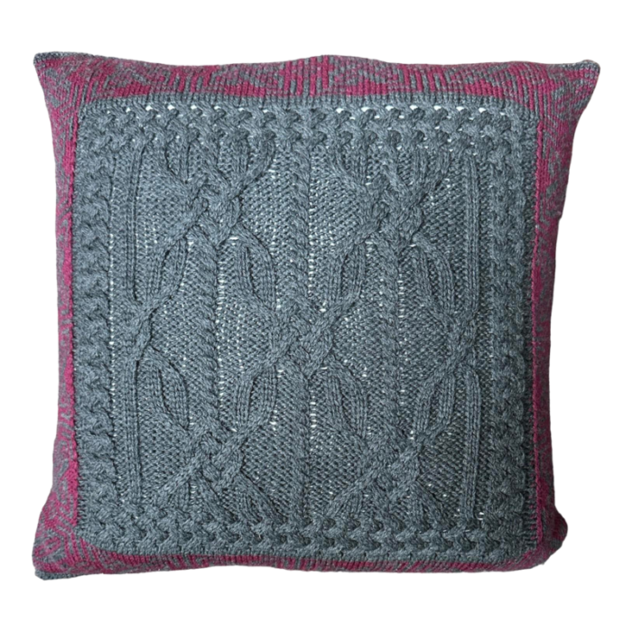 mid 20th century aran mor merino wool pillow made in ireland 0312