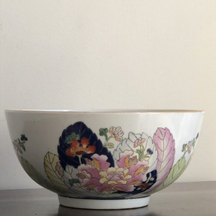 mid 20th century chinoiserie tobacco leaf bowl 5336