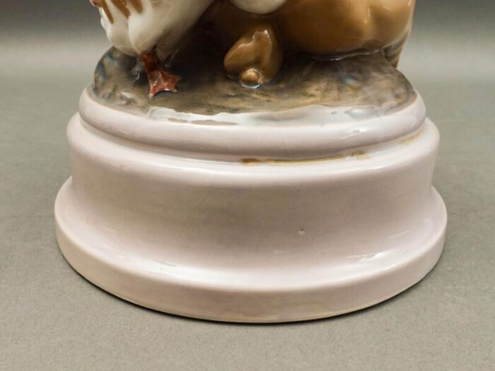 mid 20th century dahl jensen denmark signed faun with ducklings 1198 porcelain figurine 1702