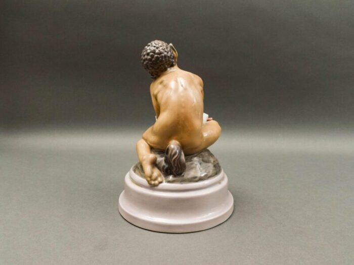 mid 20th century dahl jensen denmark signed faun with ducklings 1198 porcelain figurine 2570