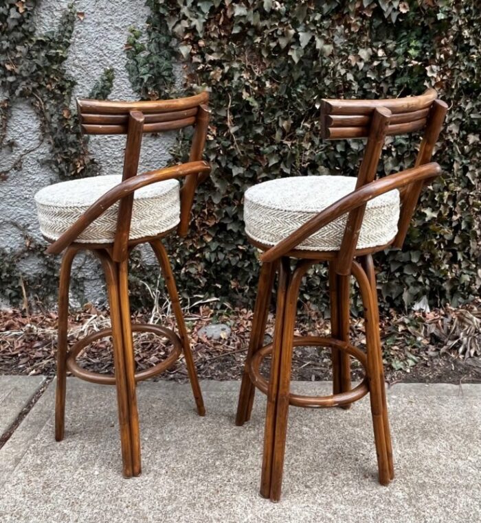 mid 20th century paul frankl attributed bamboo stools a pair 1918