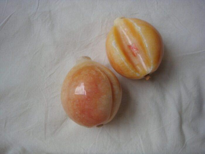 mid 20th century polished marble fruit set of 2 4999