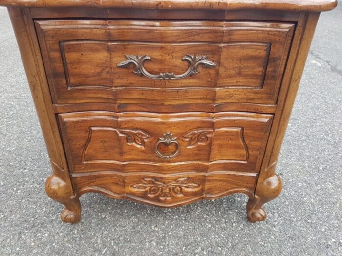 mid 20th century vintage french provincial style carved walnut nightstand 1581