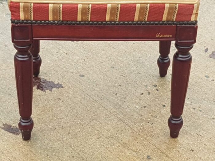 mid 20th century vintage regency style mahogany rectangular stool 1301