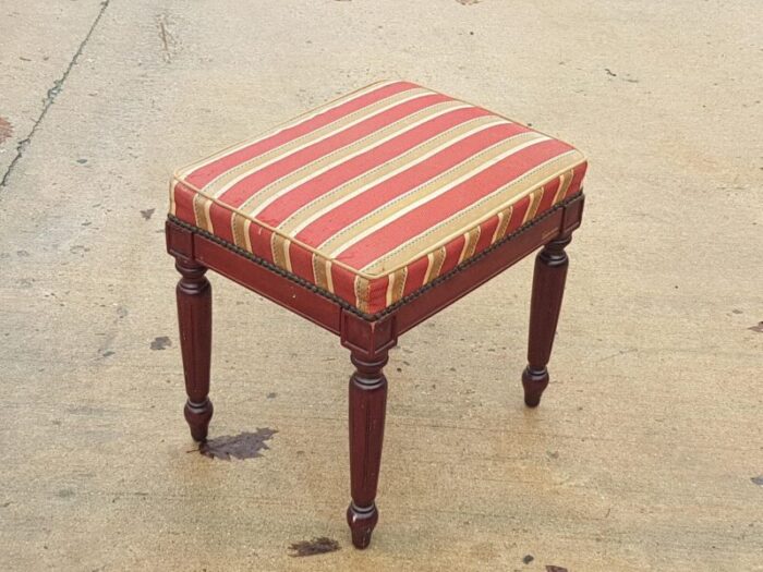 mid 20th century vintage regency style mahogany rectangular stool 3172