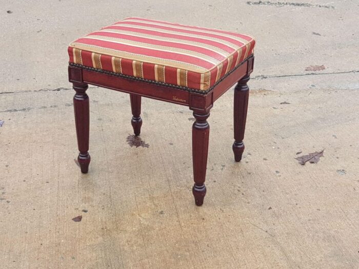 mid 20th century vintage regency style mahogany rectangular stool 3788