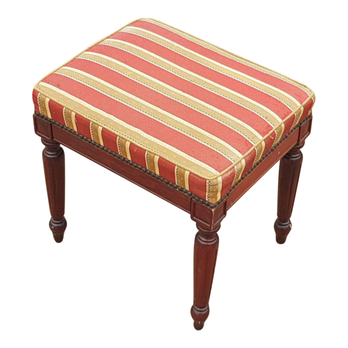 mid 20th century vintage regency style mahogany rectangular stool 4248