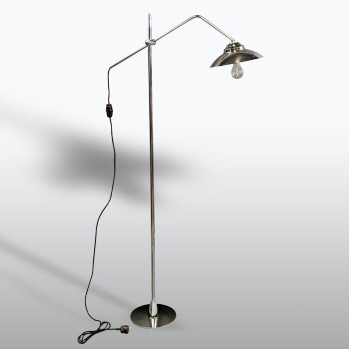 mid century adjustable chrome floor lamp 1960s 1