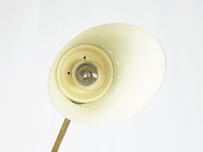 mid century adjustable table lamp in aqua green metal and brass 1950s 4