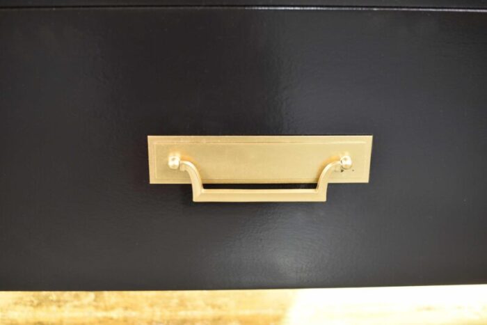 mid century art deco style gold leafed chest in black by sieling modern newly painted 9001