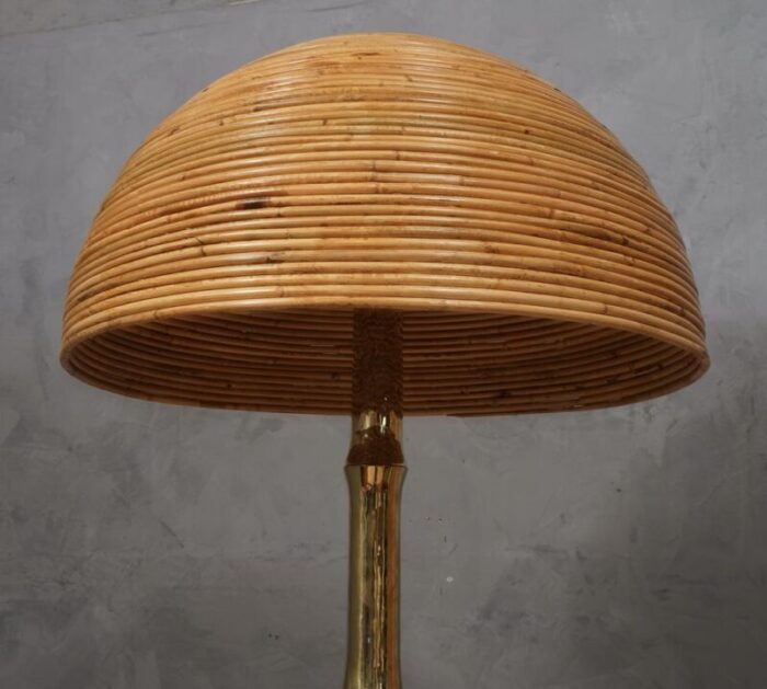 mid century brass and bamboo floor lamp 1990s 6381