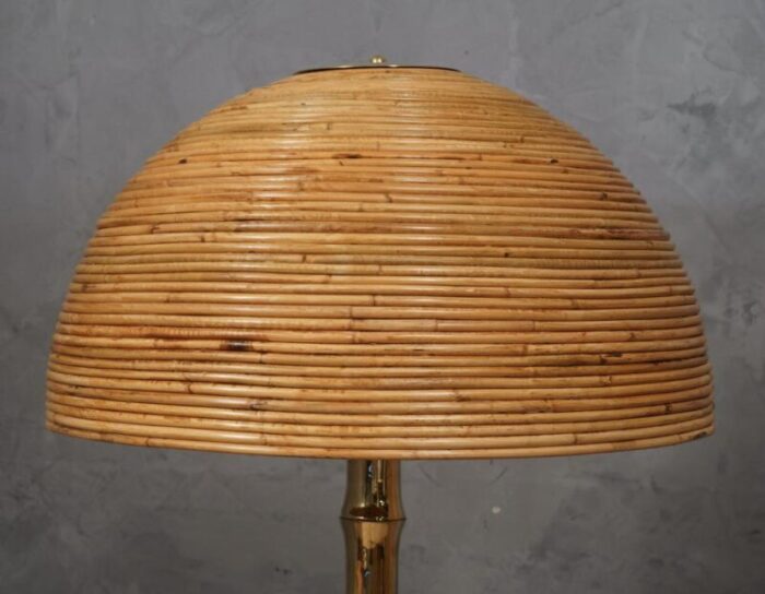 mid century brass and bamboo floor lamp 1990s 7322