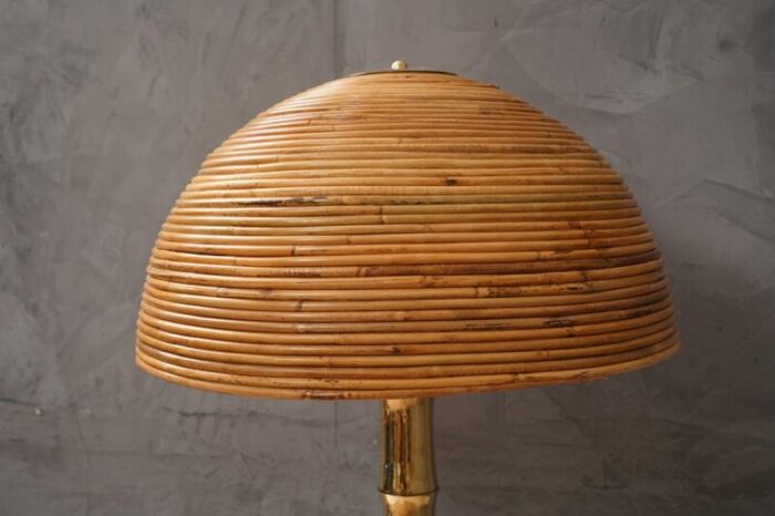 mid century brass and bamboo table lamp 1990 5248