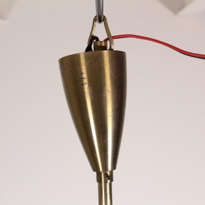 mid century brass black metal ceiling lamp by oscar torlasco for lumi 3