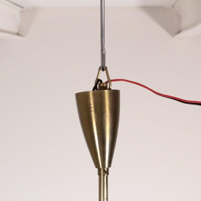 mid century brass black metal ceiling lamp by oscar torlasco for lumi 9