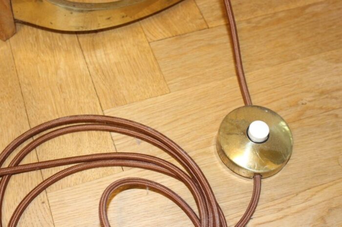 mid century brass walnut thorn rod floor lamp by j t kalmar for kalmar austria 1950s 13