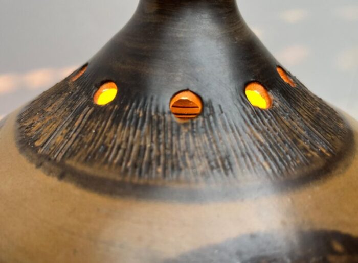 mid century brutalist danish studio pottery pendant lamp from bjorn keramik 1960s 11