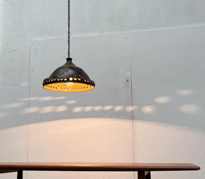 mid century brutalist danish studio pottery pendant lamp from bjorn keramik 1960s 16