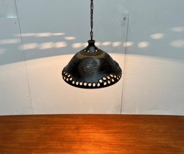 mid century brutalist danish studio pottery pendant lamp from bjorn keramik 1960s 23