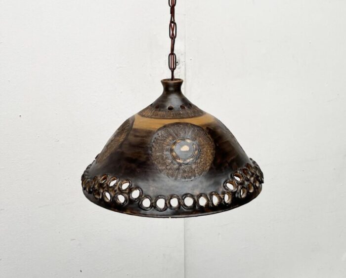 mid century brutalist danish studio pottery pendant lamp from bjorn keramik 1960s 31