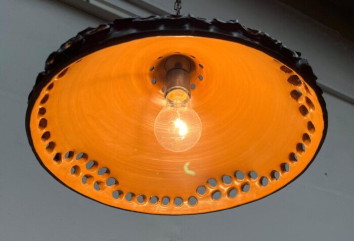 mid century brutalist danish studio pottery pendant lamp from bjorn keramik 1960s 32