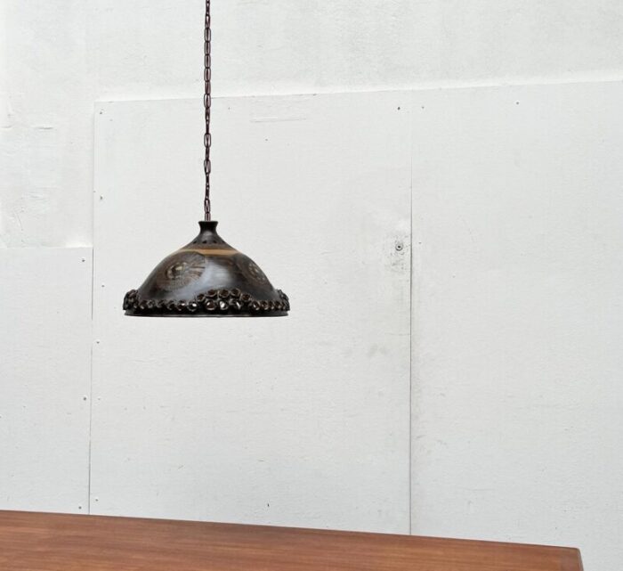 mid century brutalist danish studio pottery pendant lamp from bjorn keramik 1960s 34