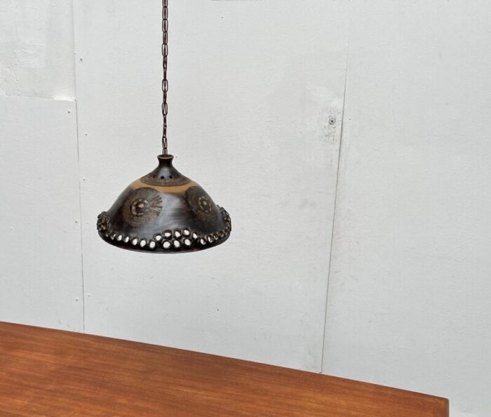 mid century brutalist danish studio pottery pendant lamp from bjorn keramik 1960s 36