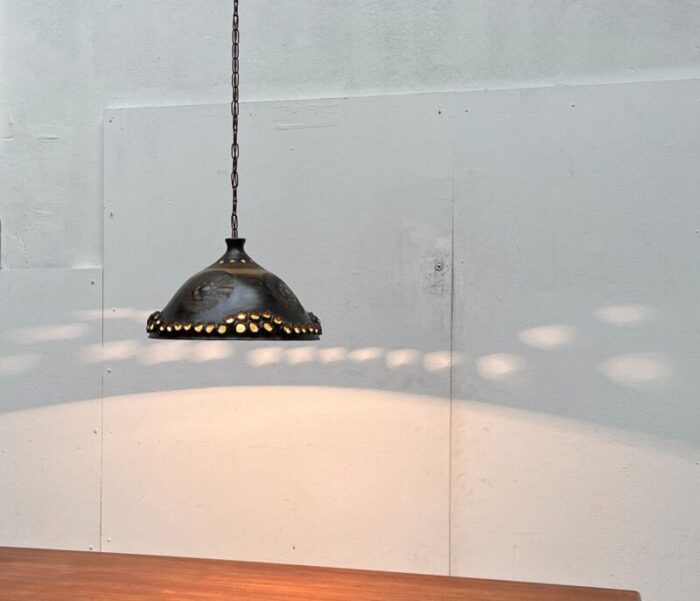 mid century brutalist danish studio pottery pendant lamp from bjorn keramik 1960s 37