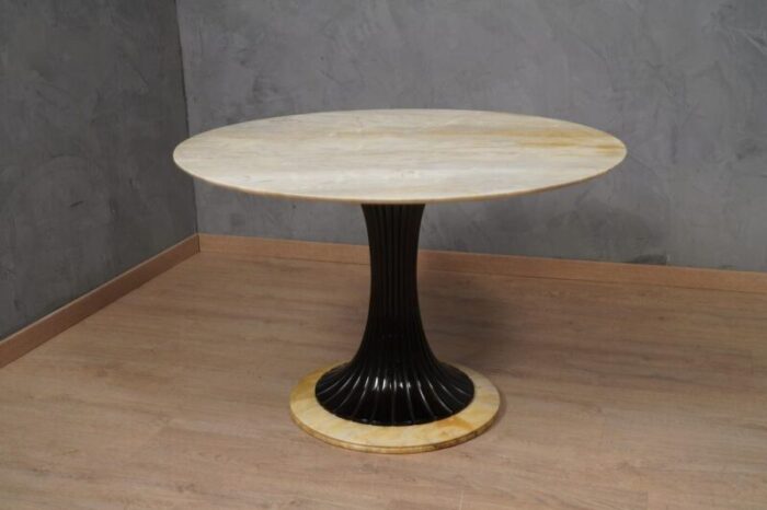 mid century center table dassi in marble and wood 1950s 8359