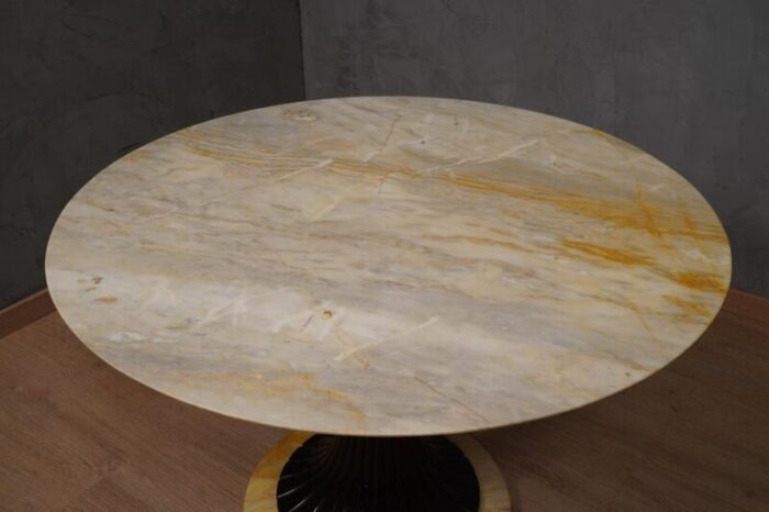 mid century center table dassi in marble and wood 1950s 9177