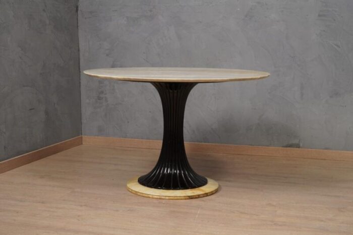 mid century center table dassi in marble and wood 1950s 9189