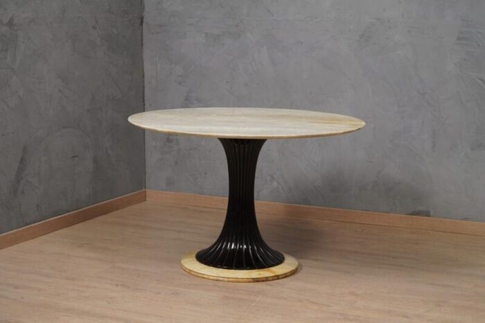 mid century center table dassi in marble and wood 1950s 9365