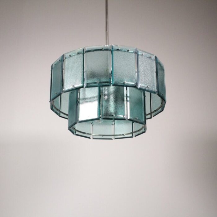 mid century chandelier with colored glasses from candle 7