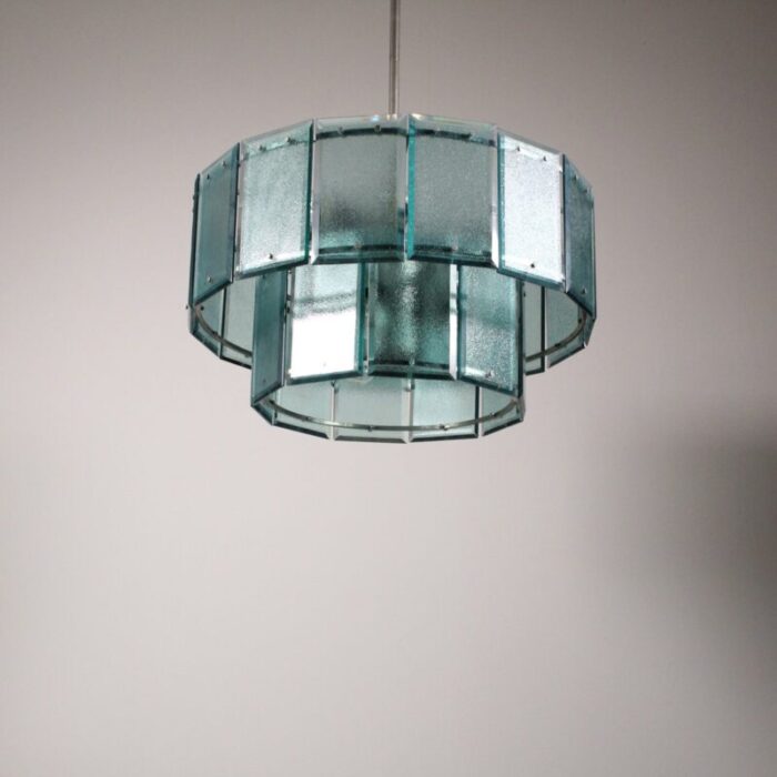 mid century chandelier with colored glasses from candle 8