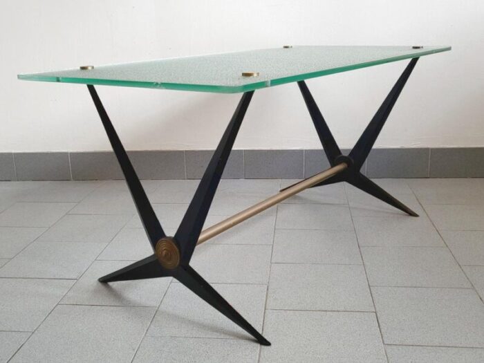 mid century coffee table in steel by angelo ostuni 1950s 1977