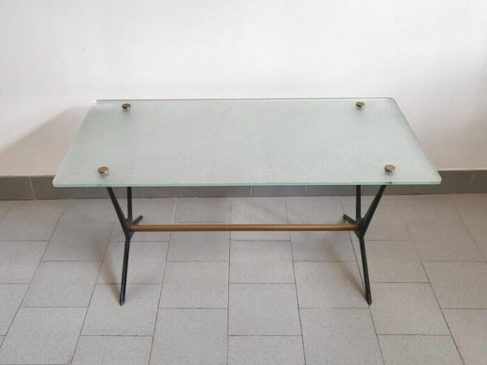 mid century coffee table in steel by angelo ostuni 1950s 2291