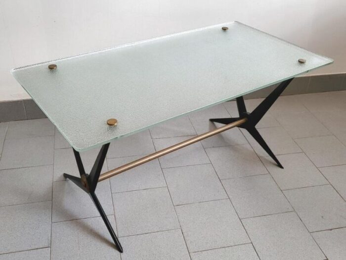 mid century coffee table in steel by angelo ostuni 1950s 4479