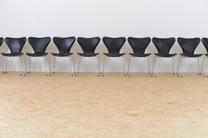 mid century danish 3107 chairs by arne jacobsen for fritz hansen set of 6 10