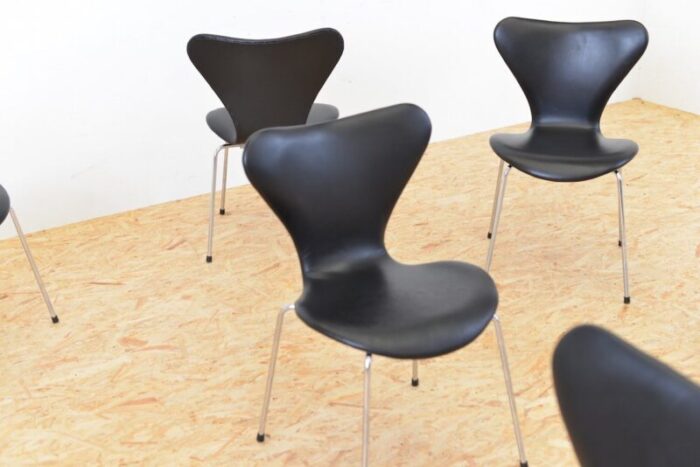 mid century danish 3107 chairs by arne jacobsen for fritz hansen set of 6 5