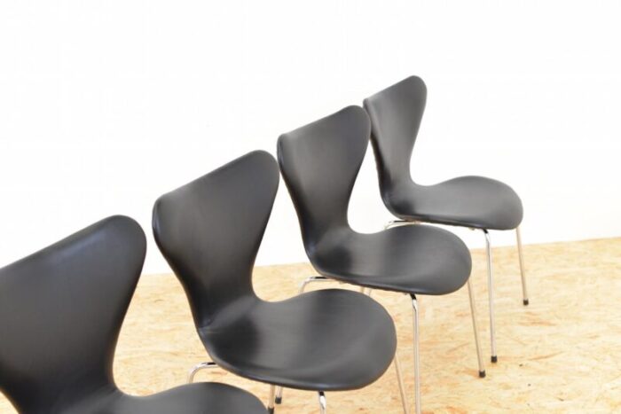 mid century danish 3107 chairs by arne jacobsen for fritz hansen set of 6 9